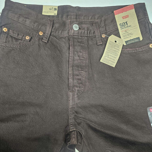 Levi's Women's 501 Original Brown Jeans with Raw Hem NWT 29 x 30 - Picture 2 of 13